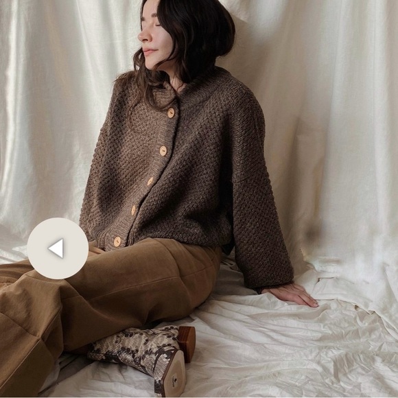 Wol Hide wool Alpaca Box Bomber Sweater in earth NEW - Picture 7 of 10